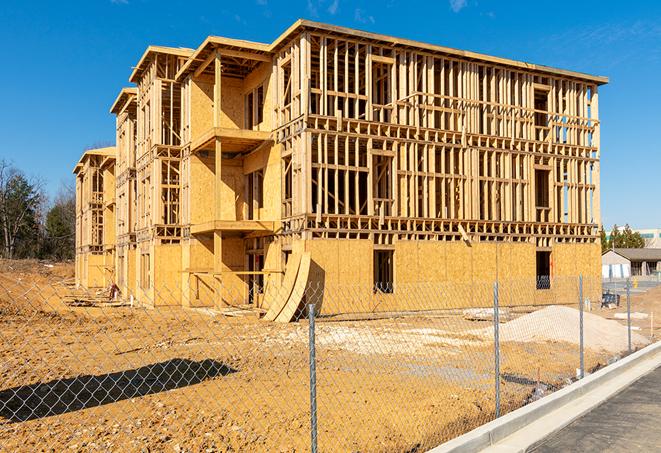 portable temporary chain link fence installations designed to secure construction zones in Calverton